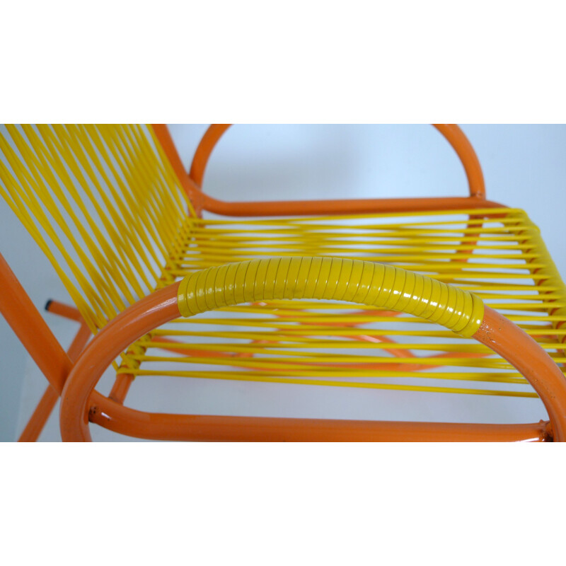 Children rocking chair in plastic and metal - 1950s