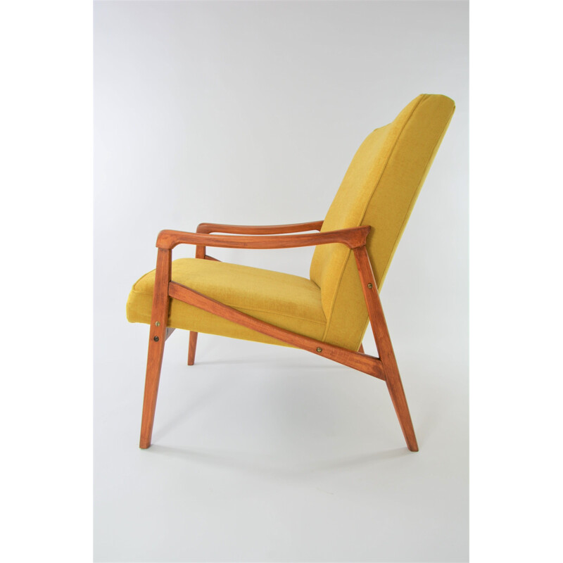 Gelber Vintage-Pen-Sessel aus feinem Holz, 1960