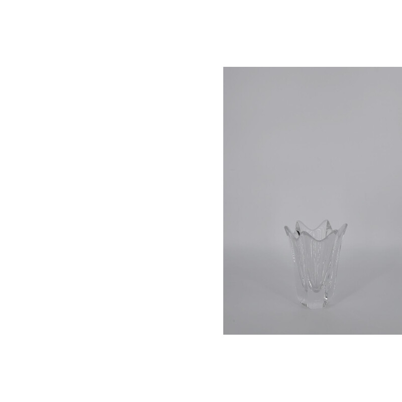 Vintage Crystal Vase Tulip by Jan Johansson for Orrefors, Scandinavian 1970s