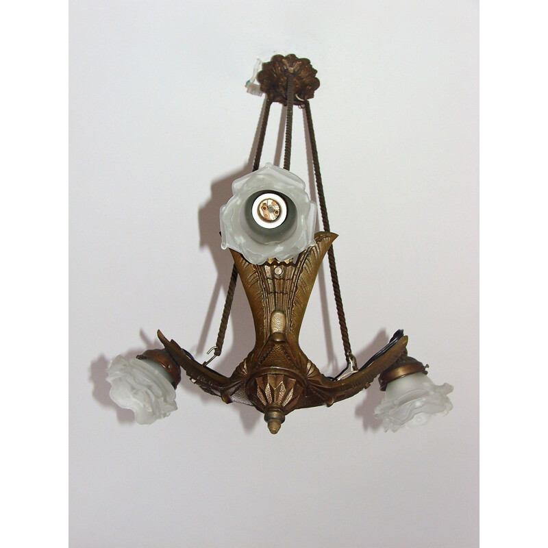 Lampe vintage en bronze 1920
