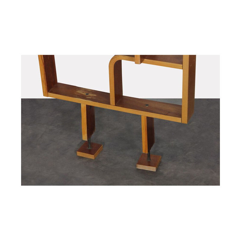 Vintage mahogany shelf by Ludvik Volak for Drevopodnik Holesov 1960s