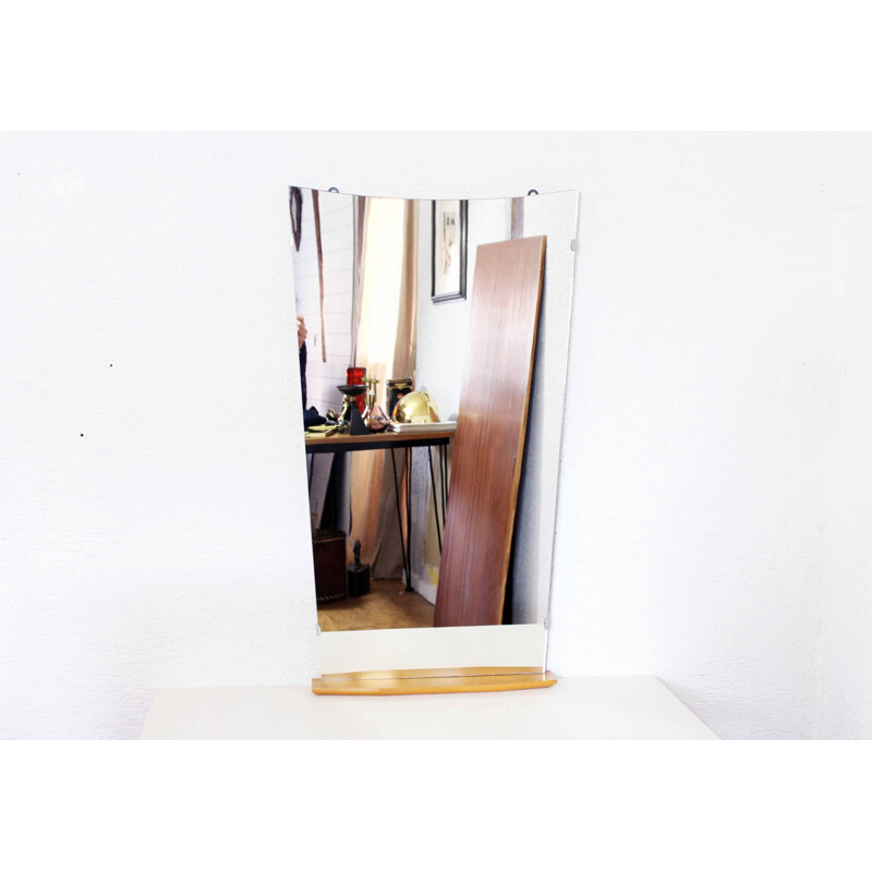 Specchio vintage in legno massiccio, 1950