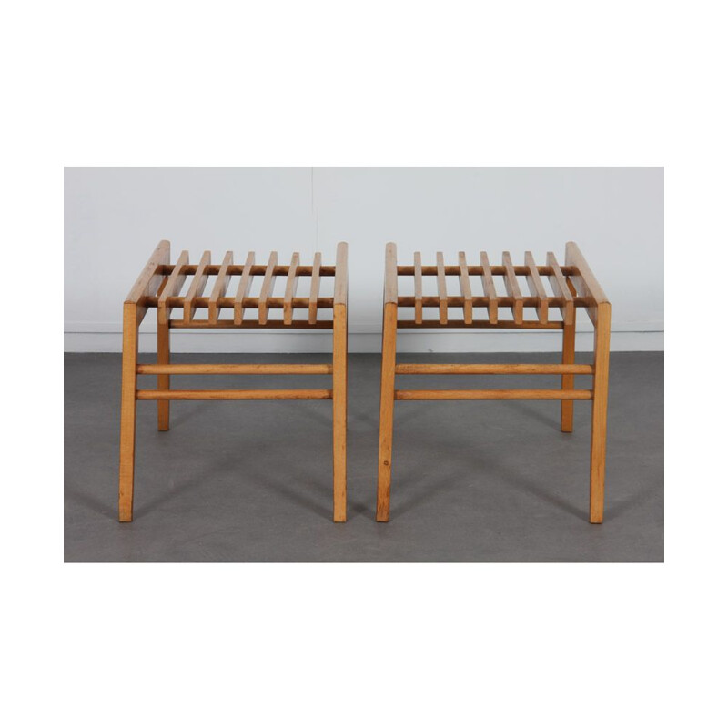 Pair of small vintage coffee tables, Czech 1960s