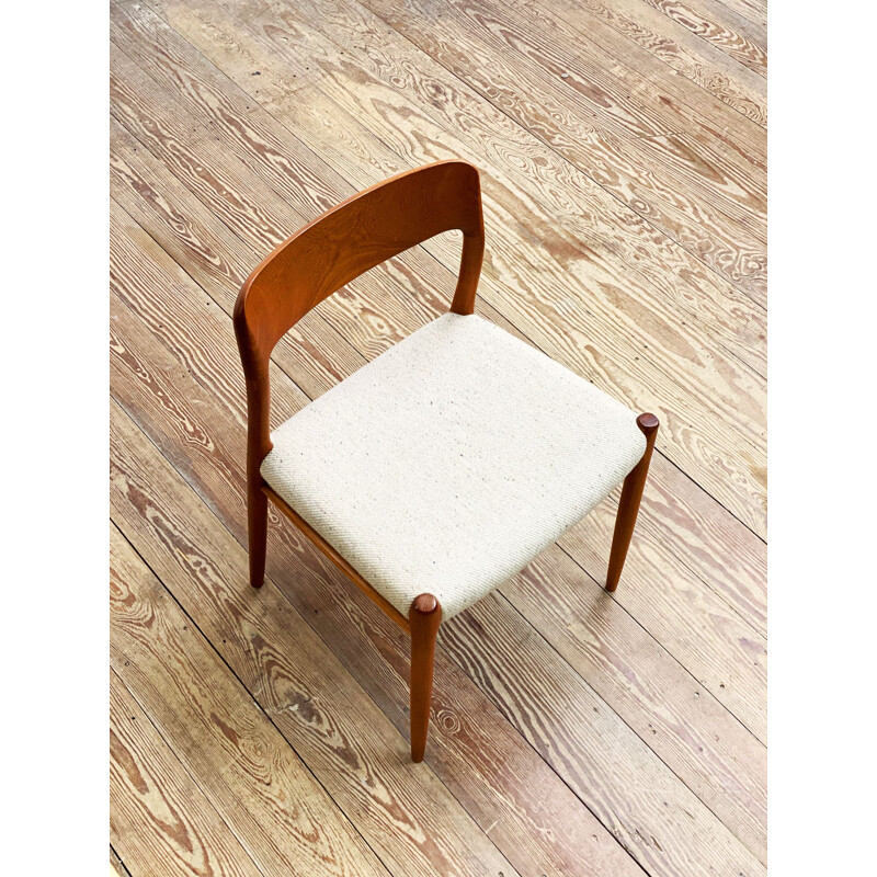 Vintage teak dining chair Model 75 by Niels O. Møller for J.L. Moller, Denmark 1950s