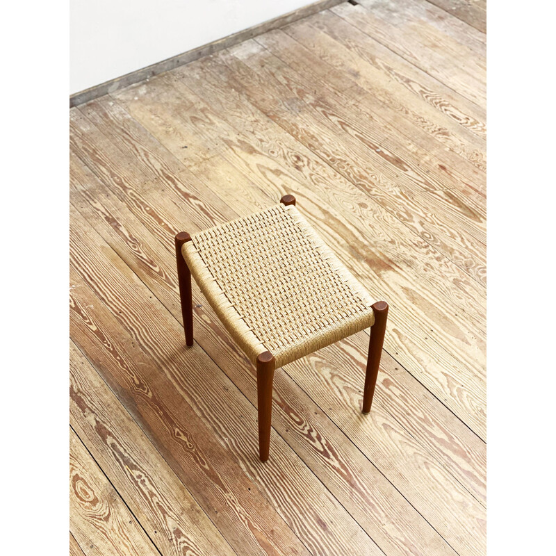 Vintage teak stool model 80A by Niels Otto Moller for J.L. Mollers, Danish 1960s