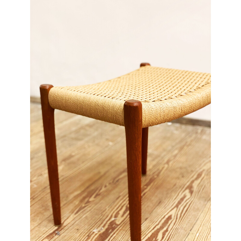 Vintage teak stool model 80A by Niels Otto Moller for J.L. Mollers, Danish 1960s