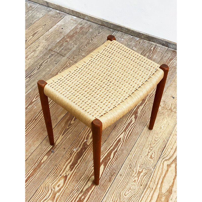 Vintage teak stool model 80A by Niels Otto Moller for J.L. Mollers, Danish 1960s