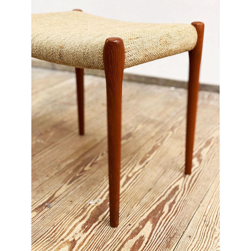 Vintage teak stool model 80A by Niels Otto Moller for J.L. Mollers, Danish 1960s