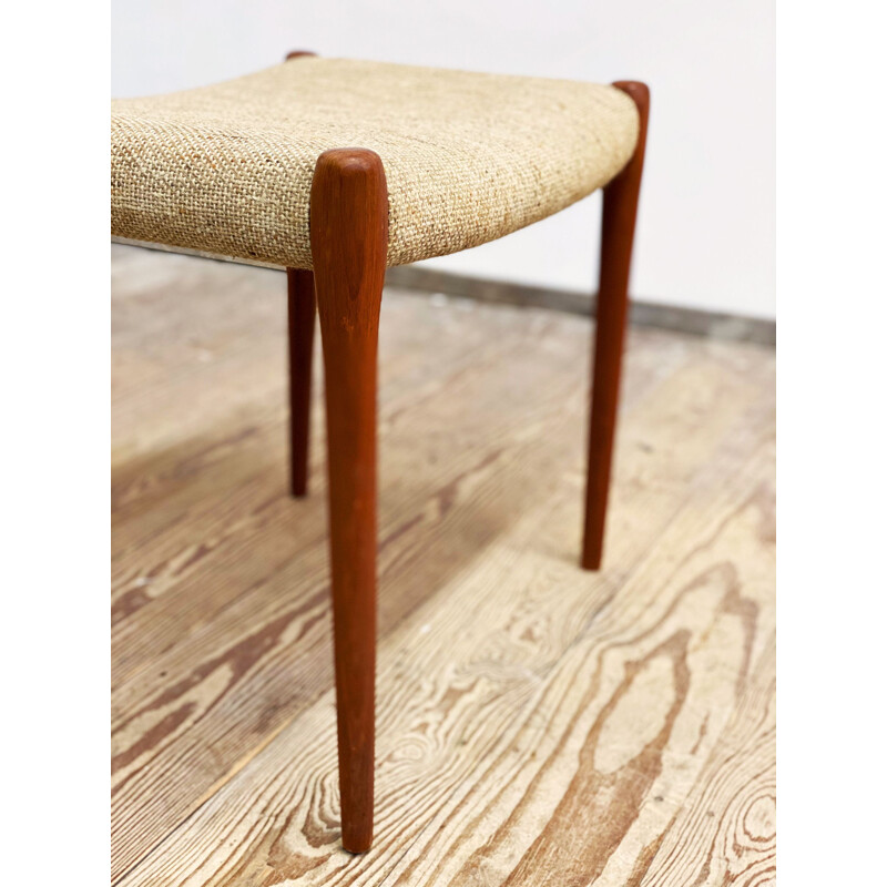 Vintage teak stool model 80A by Niels Otto Moller for J.L. Mollers, Danish 1960s