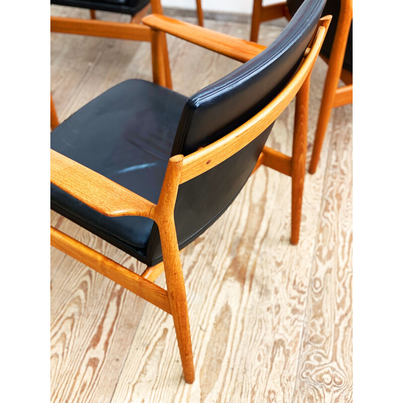 Set of 4 vintage Teak Dining Chairs by Arne Vodder for Sibast, Denmark 1950s