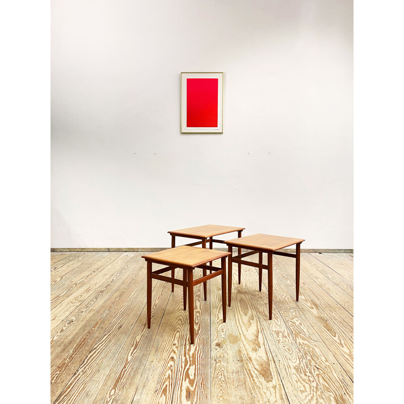 Set of vintage Teak Nesting Tables, Denmark 1950s