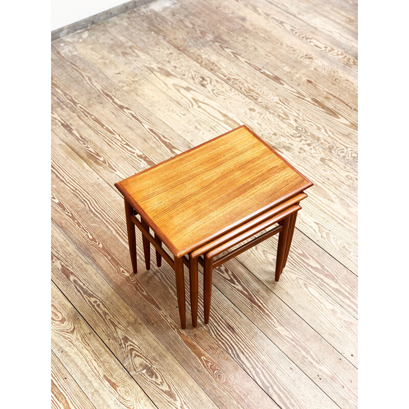 Set of vintage Teak Nesting Tables, Denmark 1950s