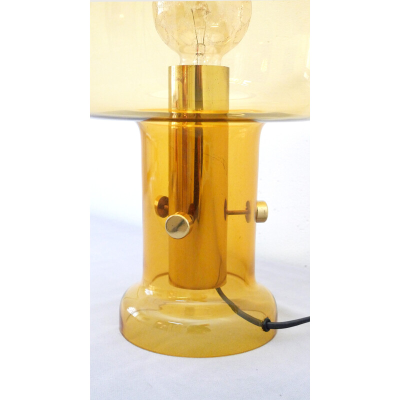 Translucent table lamp with amber glass - 1960s