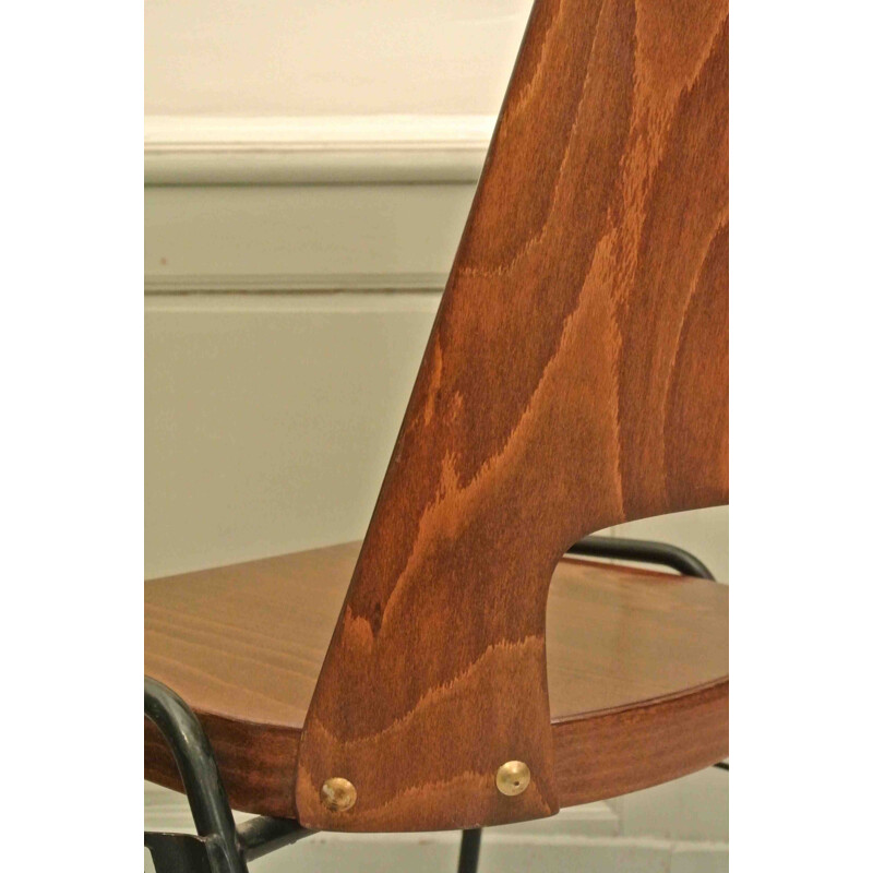 Chaise vintage en bois courbé Baumann 1960