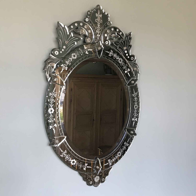 Vintage Venetian mirror in murano glass