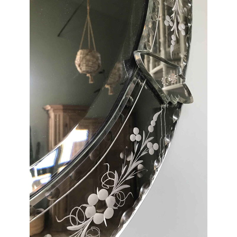 Venezianischer Vintage-Spiegel aus Muranoglas