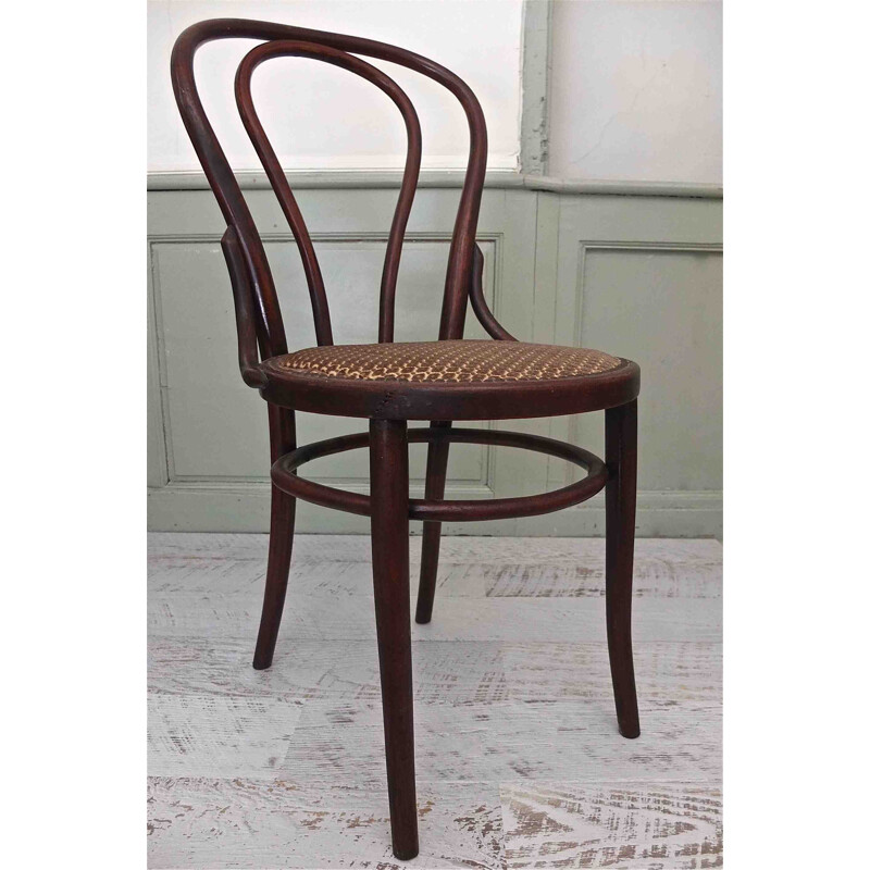 Vintage bentwood and velvet chair by Gehr Terlinden