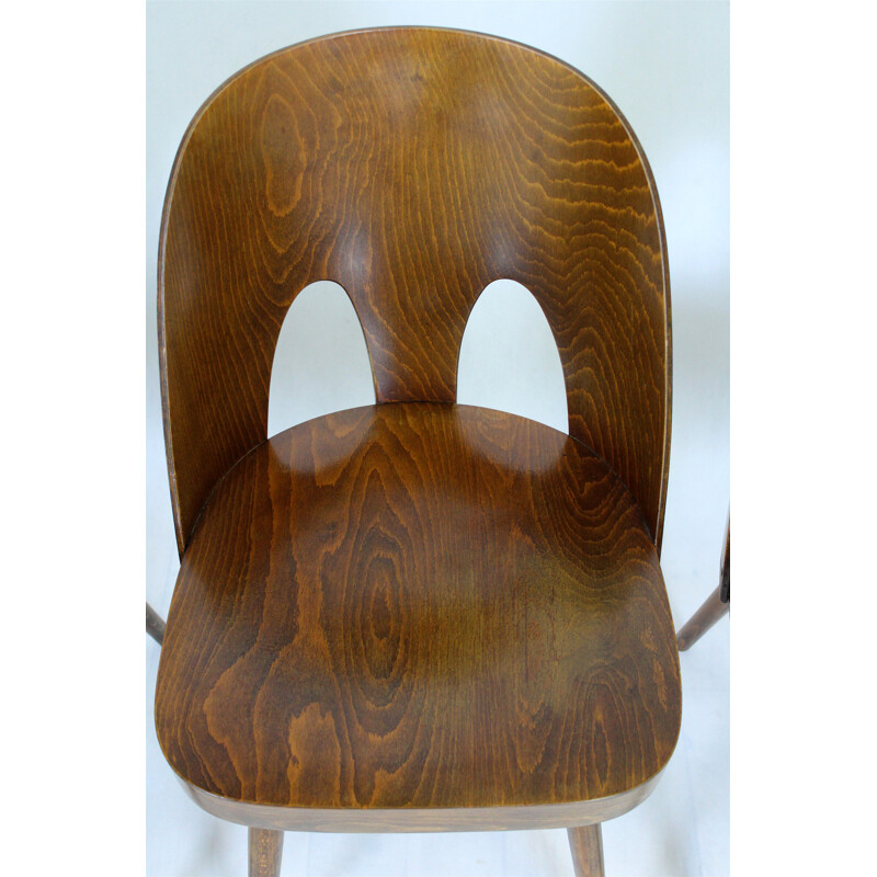 Set van 4 vintage houten stoelen van Oswald Haerdtl voor Ton, Tsjecho-Slowakije 1950