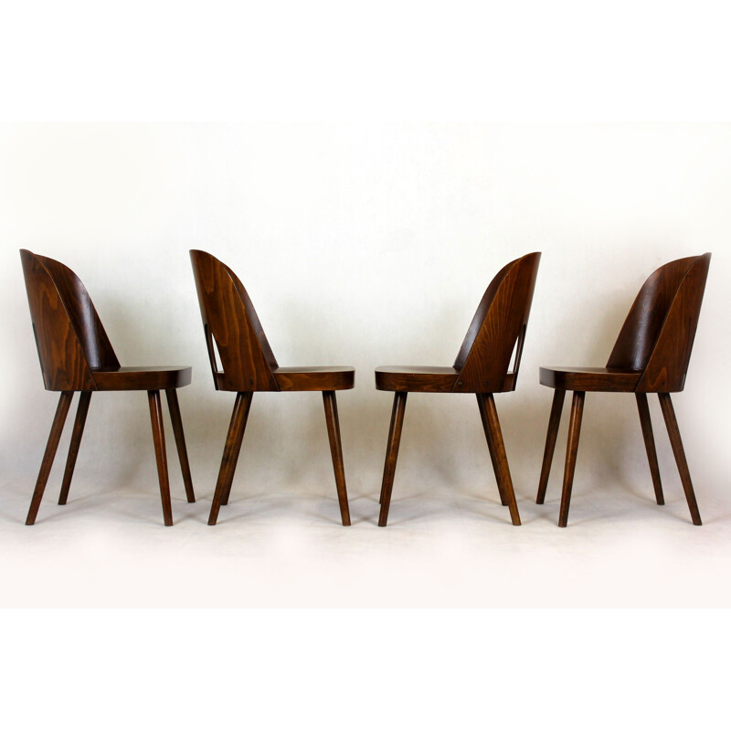 Set of 4 vintage wooden chairs by Oswald Haerdtl for Ton, Czechoslovakia 1950