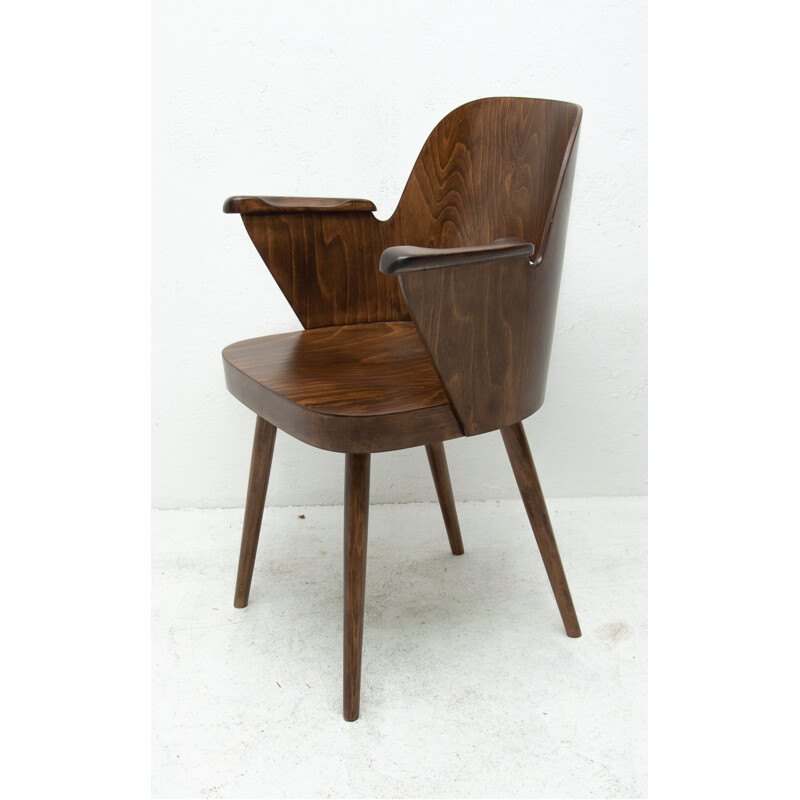 Cadeira de secretária Vintage ebony por Radomír Hofman para Ton, Checoslováquia 1960