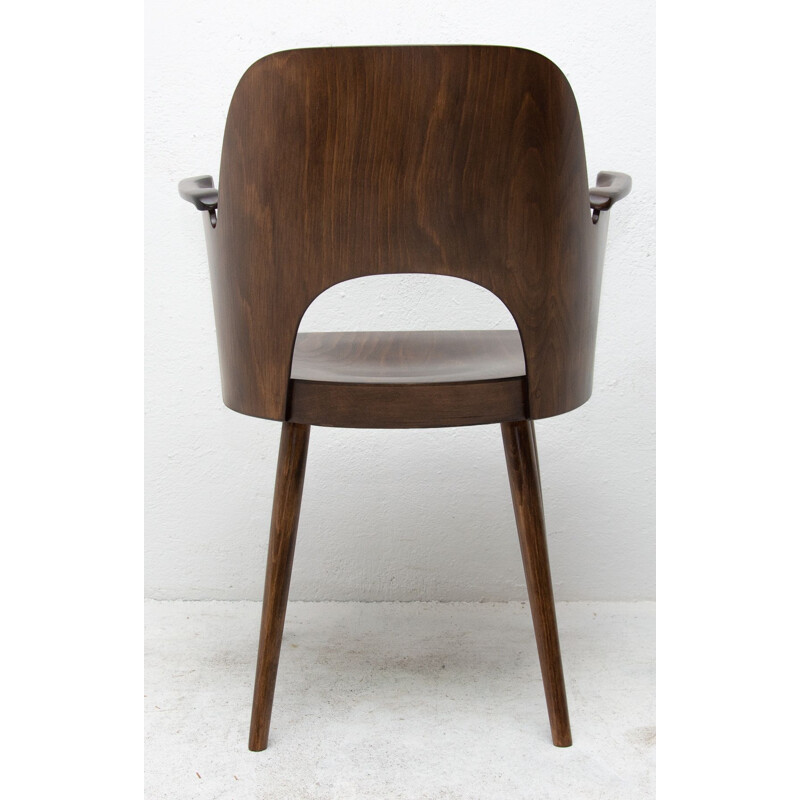 Vintage ebony desk chair by Radomír Hofman for Ton, Czechoslovakia 1960