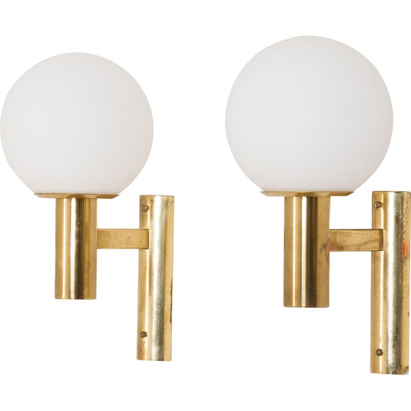 Pair of vintage brass sconces by Gaetano Sciolari, Italy 1960