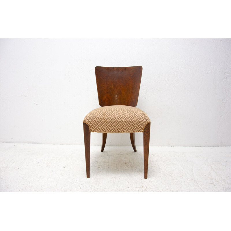 Set of 4 vintage H-214 chairs by Jindrich Halabala for ÚP Závody, Art Deco 1950