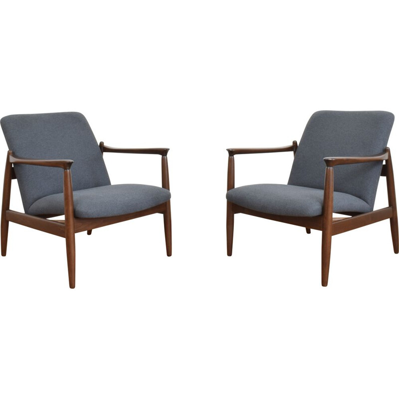 Pair of vintage armchairs by Edmund Homa, Poland 1960