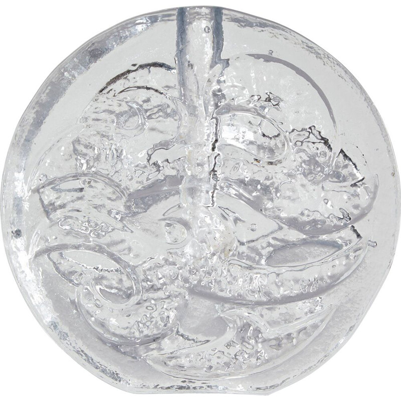 Vintage Solifleur round glass vase by Ingrid Glashütte 1970