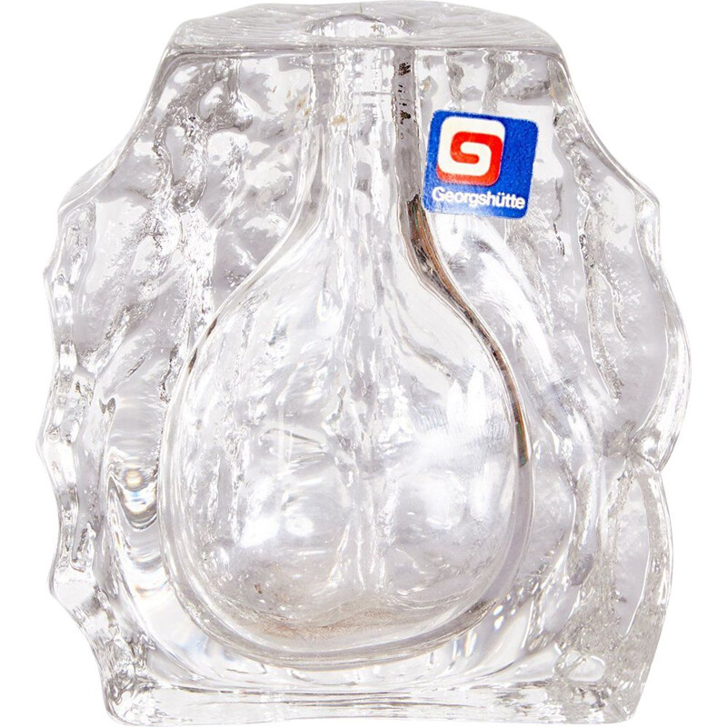 Vase vintage Solifleur en verre de Geörgshütte, Allemagne 1970