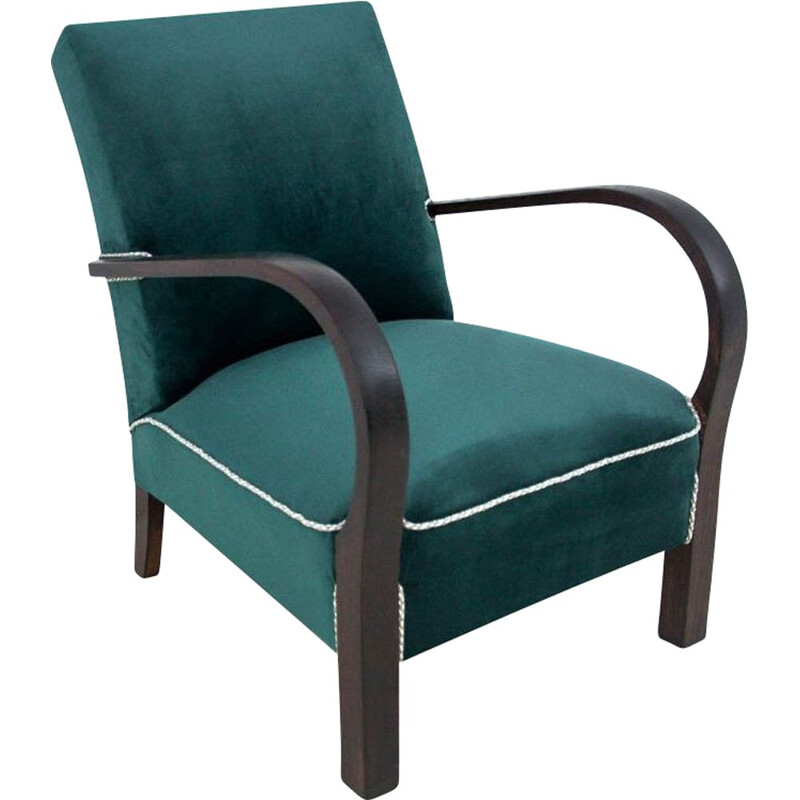 Vintage-Sessel aus Eiche im Art Deco-Stil, Polen 1940