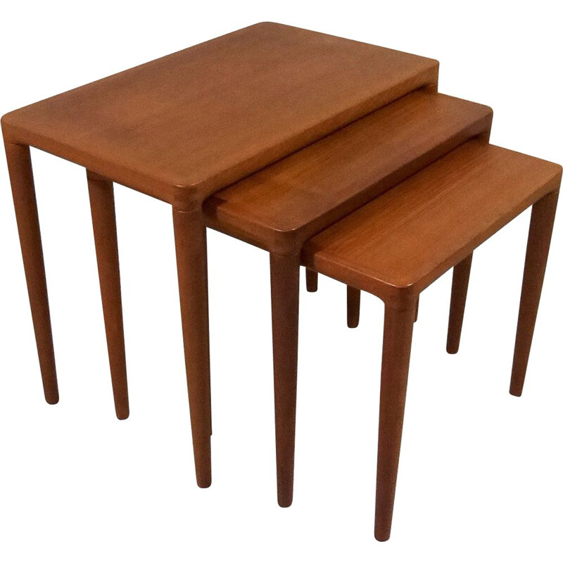 Vintage Teak nesting tables by H.W. Klein for Bramin, Denmark 1960s