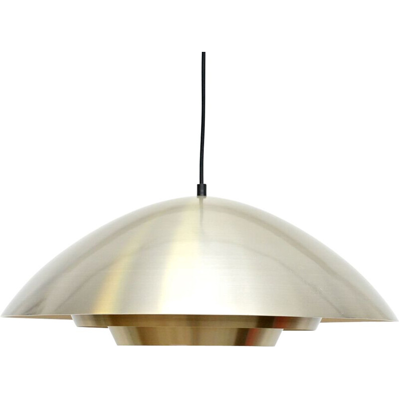 Vintage pendant lamp In golden brass, Danish 1960s