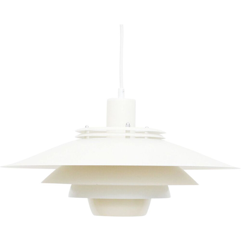 Vintage White Jeka pendant lamp, Danish 1970s