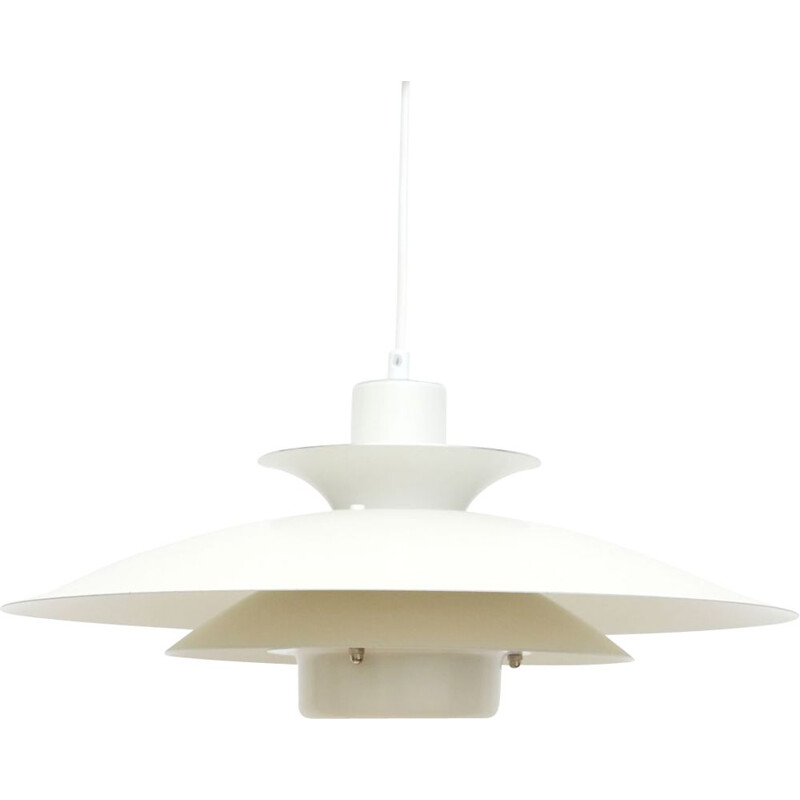 Vintage White Jeka pendant lamp, Danish 1970s