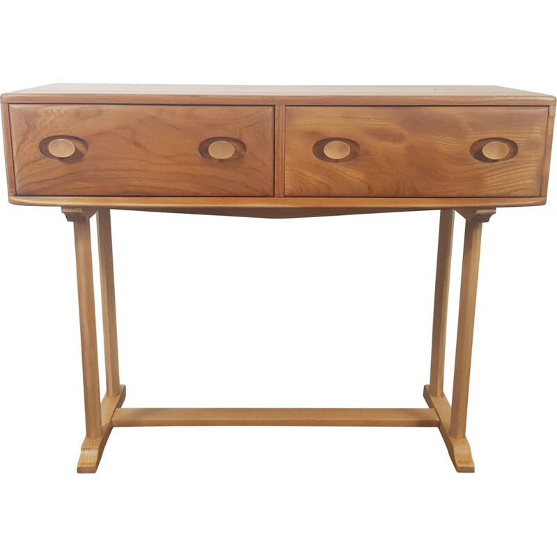 Vintage elm and beech Console Table by Ercol, English 1960s