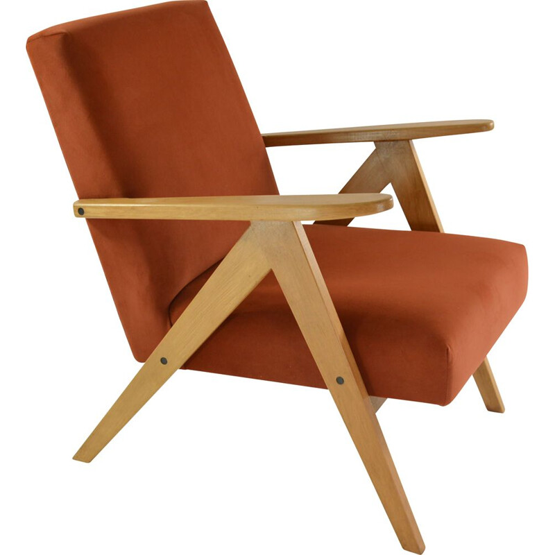 Fauteuil vintage Kompas terracotta 1970