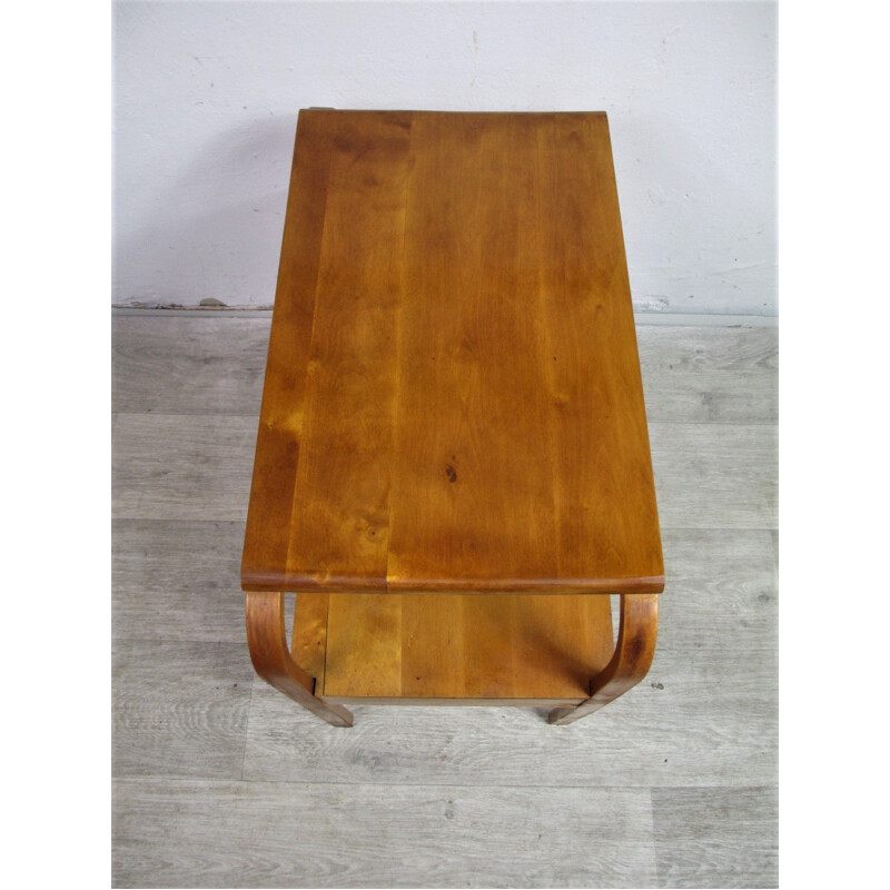 Vintage beech side table, Art Deco 1950