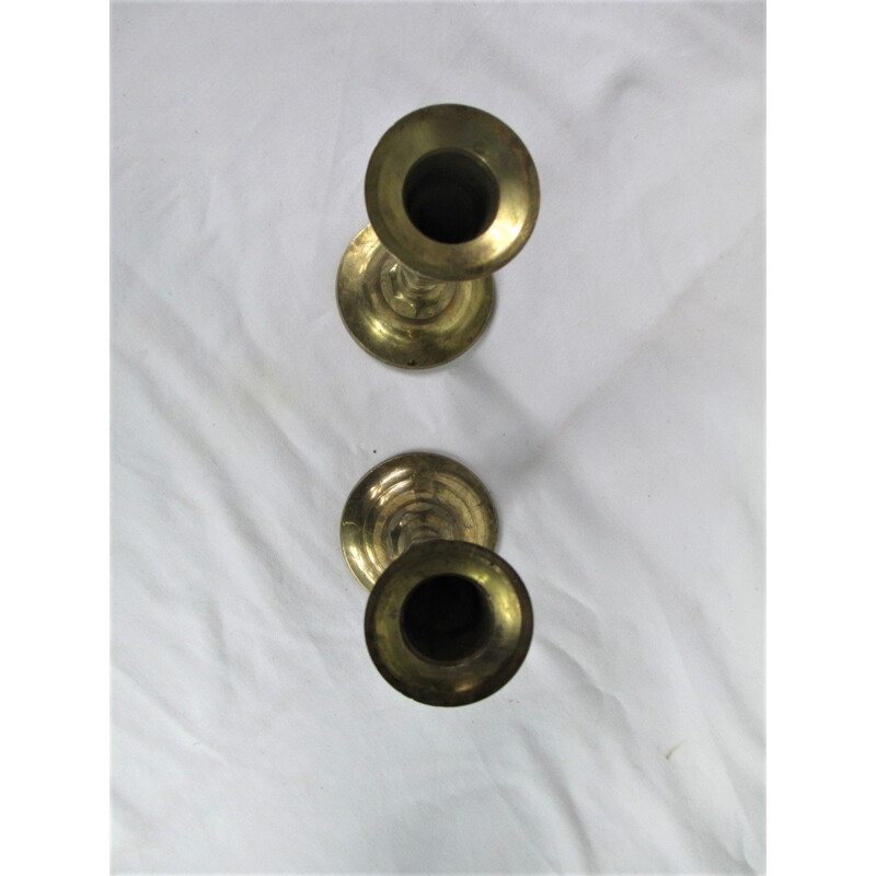 Pair of vintage brass candlesticks, Sweden 1970