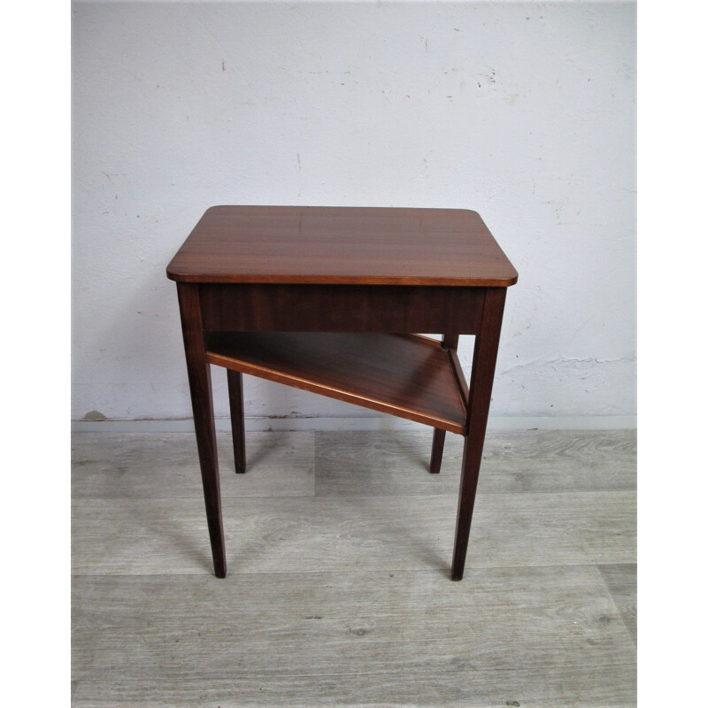 Table d'appoint vintage en acajou 1970