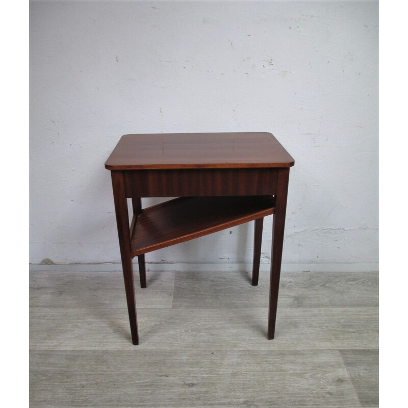 Table d'appoint vintage en acajou 1970