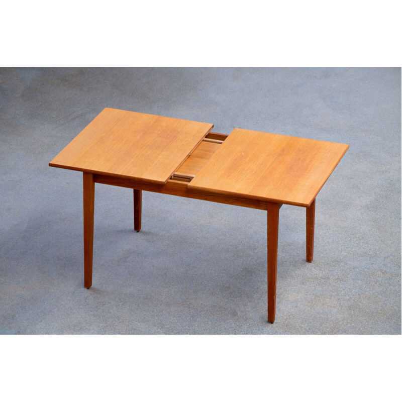 Table vintage extensible en teck, Scandinave 1960