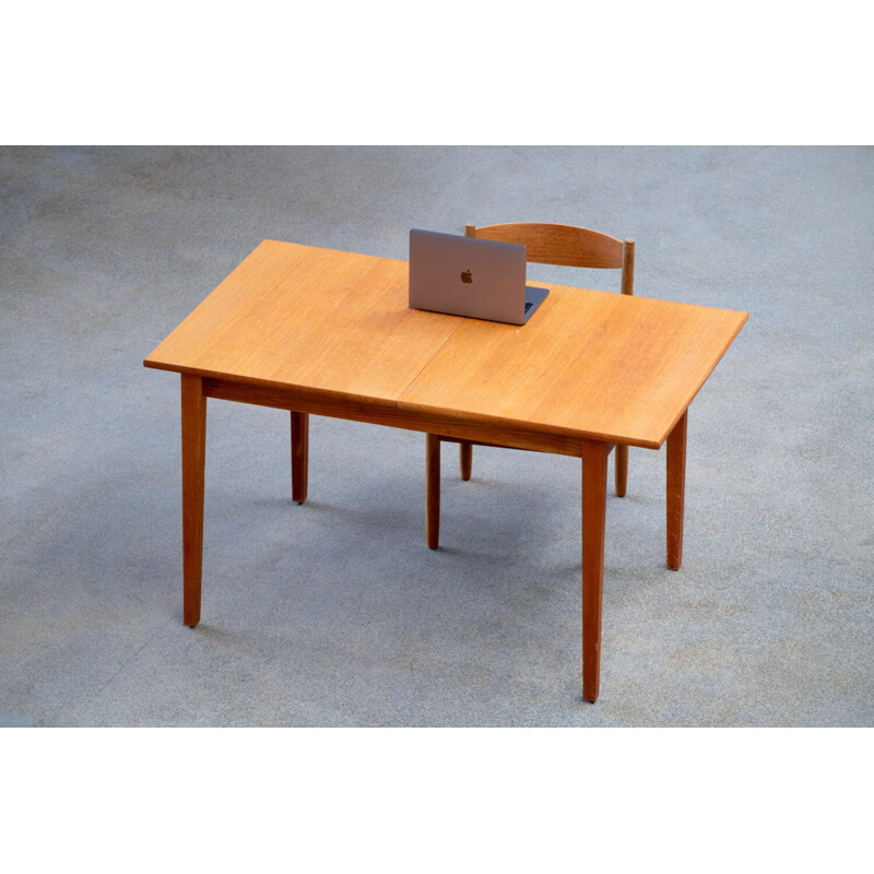 Table vintage extensible en teck, Scandinave 1960