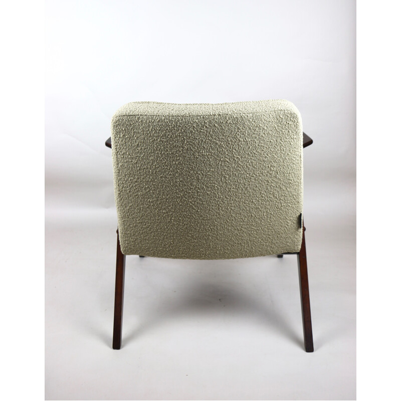 Vintage Beige Boucle Bunny Armchair by Józef Chierowski 1970s