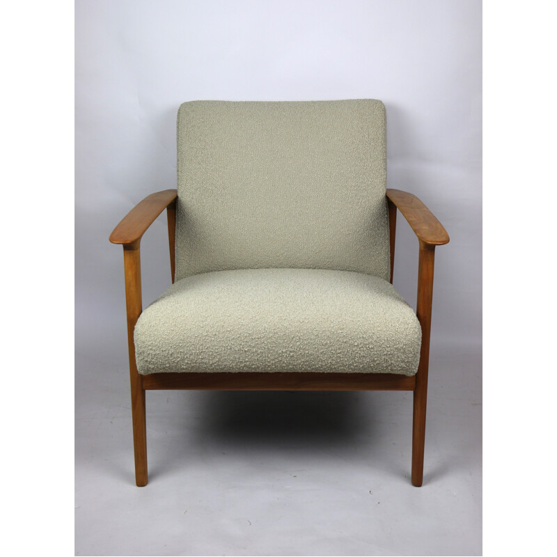 Vintage Beige Boucle Lounge Chair, Danish 1970s