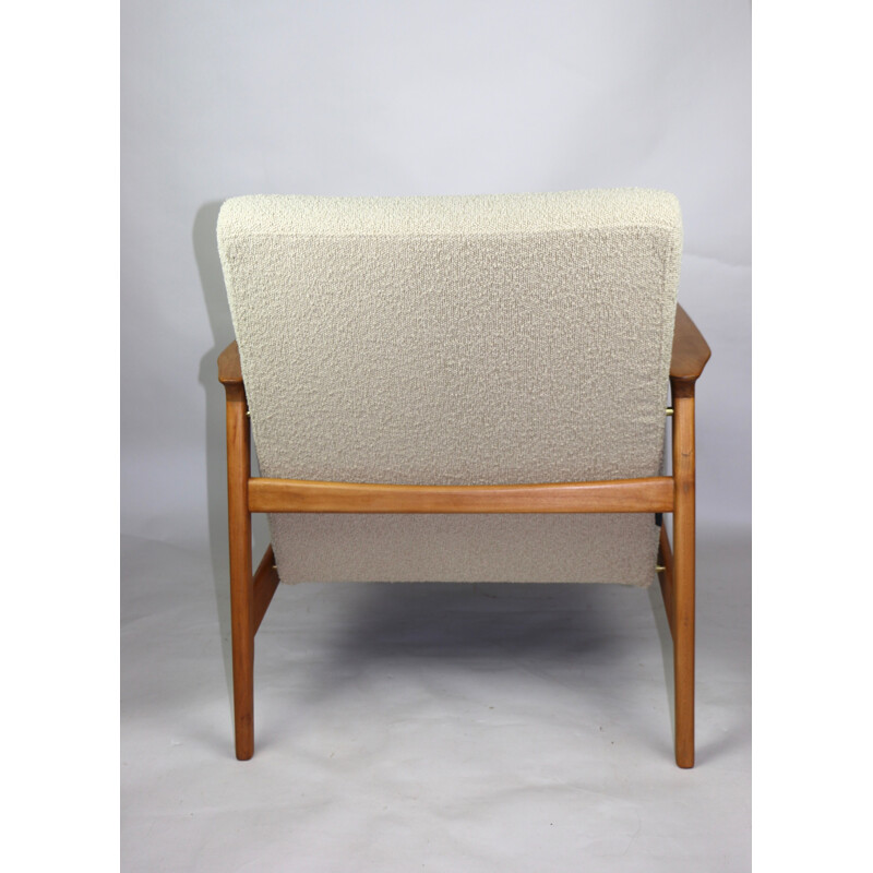 Vintage Beige Boucle Lounge Chair, Danish 1970s