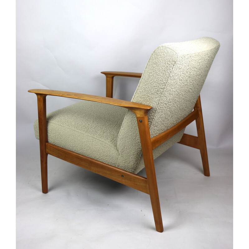 Vintage Beige Boucle Lounge Chair, Danish 1970s