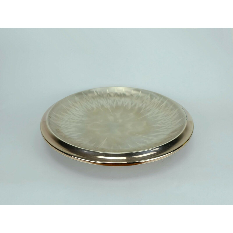 Vintage silver plated metal WMF ikora art déco bowl zigzag decor 1930s