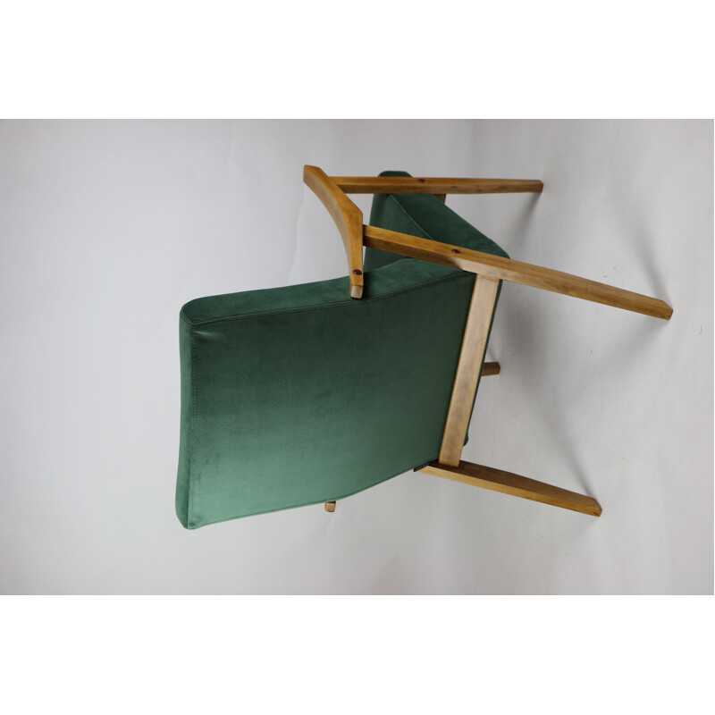 Vintage Green Velvet Armchair 1970s