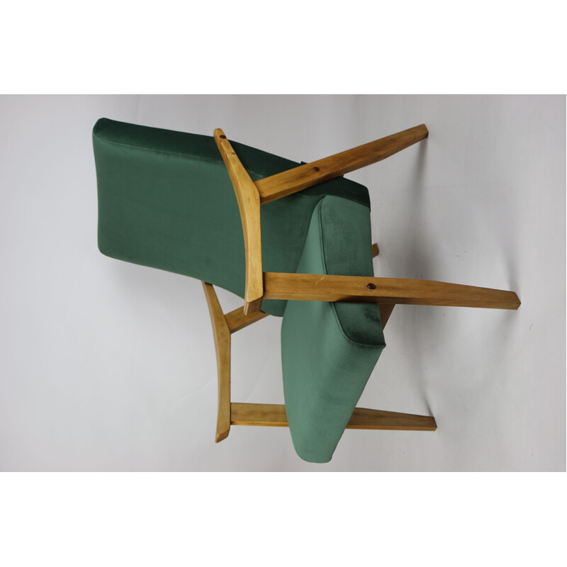 Vintage Green Velvet Armchair 1970s